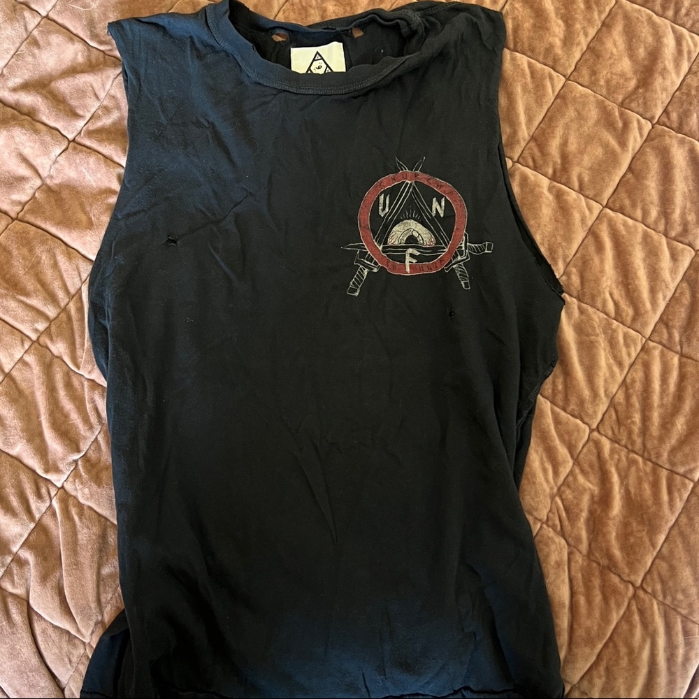 UNIF distressed OG tank with big UNIF logo design